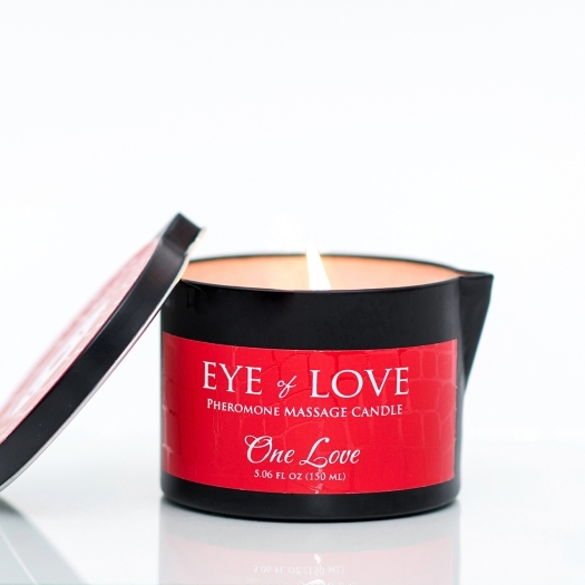 Buy Eye of Love Pheromone Massage Candle 150ml One Love (F to M) for her or him.