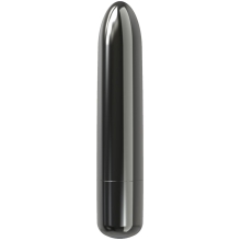 Black BMS vibrator Point shown in hand for scale