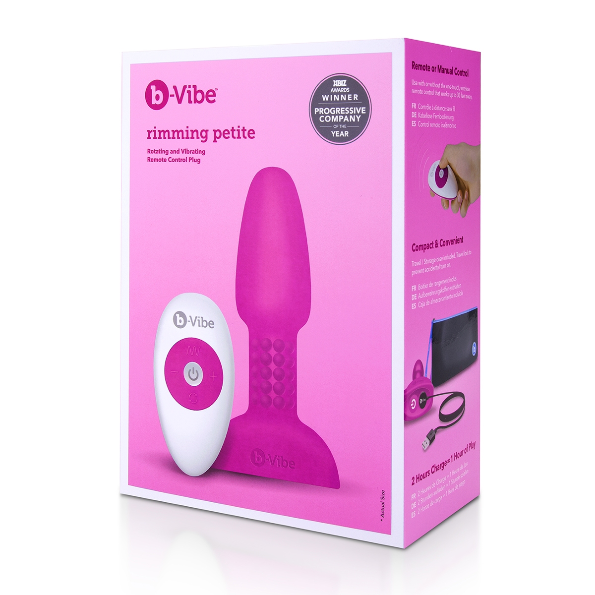 Lifestyle shot featuring the  B-Vibe vibrator beside the bed