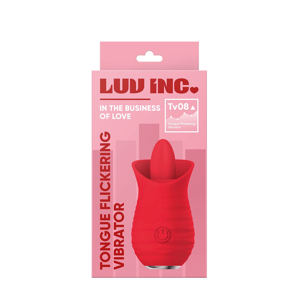 Close-up of the Red Luv Inc vibrator for texture detail