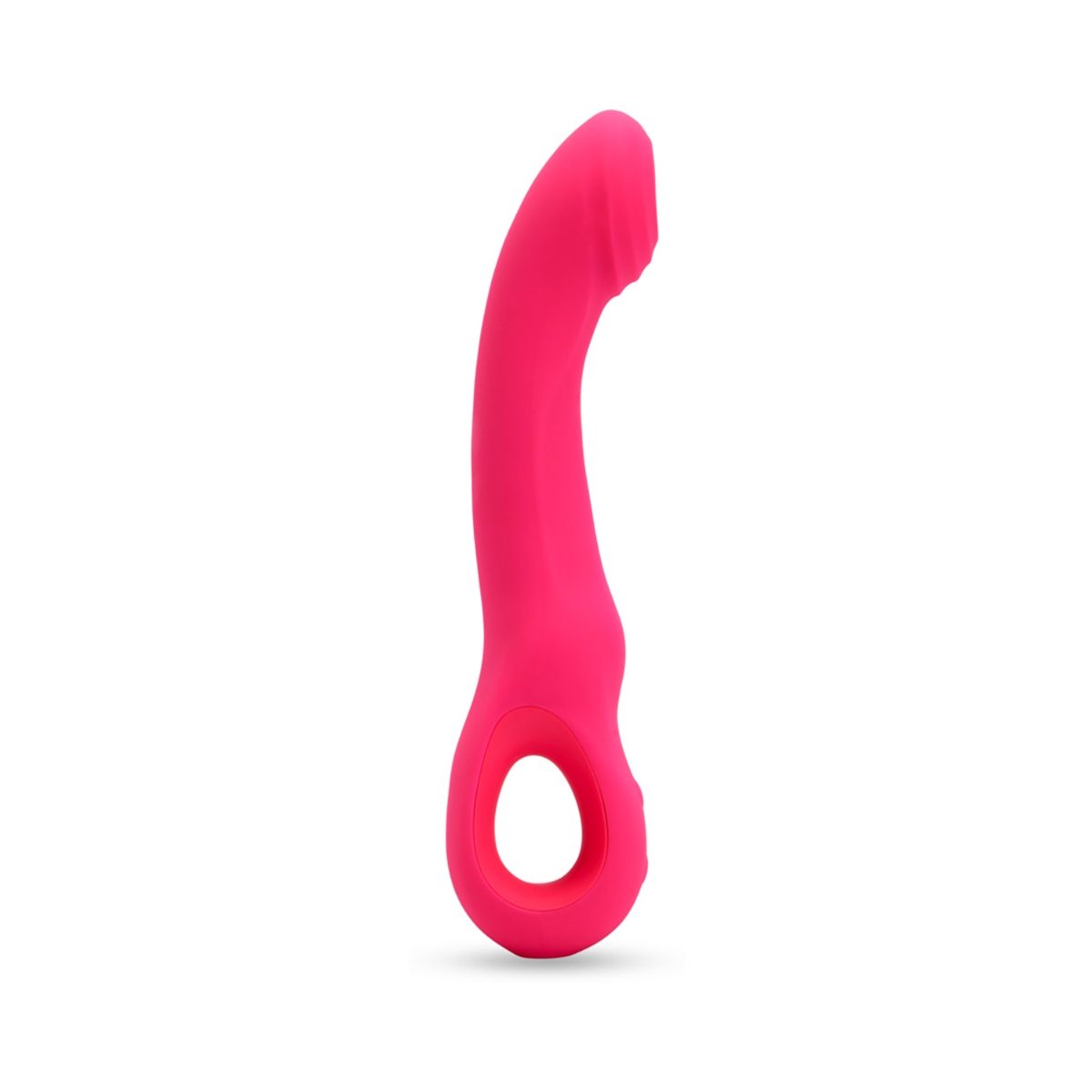 Pink Nu Sensuelle vibrator Rhapsody Tapping Deep shown in hand for scale