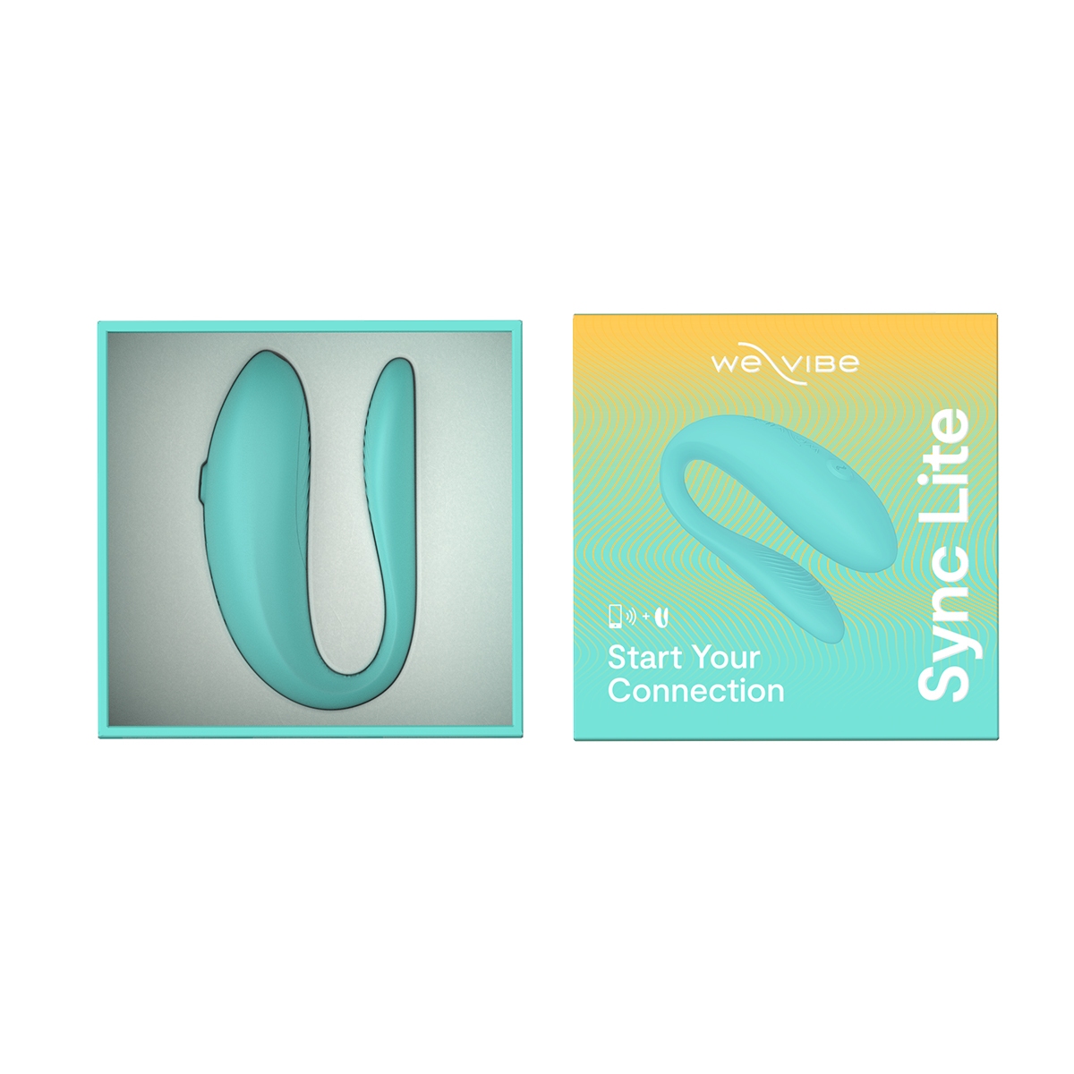 Angled view of the Aqua We-Vibe vibrator designed for intimate use