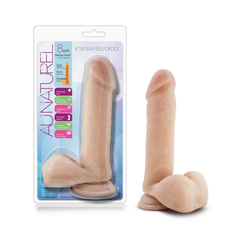 8 inch Dildo by Blush in Vanilla Ivory Beige shown for use by Her or Him