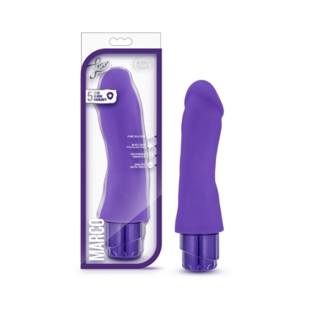 7.75 inch Dildo by Blush in Purple shown for use by Her or Him