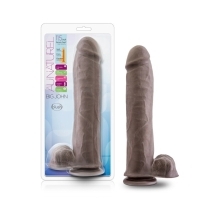 11.5 inch Dildo by Blush in Dark Brown shown for use by Her or Him