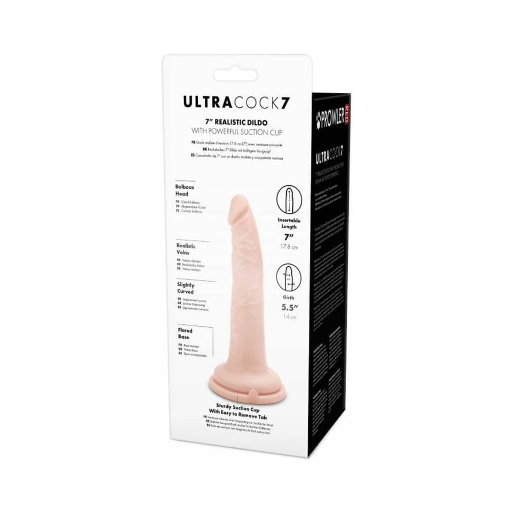 7 inch Dildo by Prowler RED in Vanilla Ivory Beige shown for pegging Her or Him