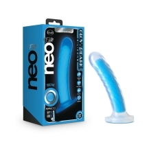 7 inch Dildo by Blush in Blue shown for use by Her or Him