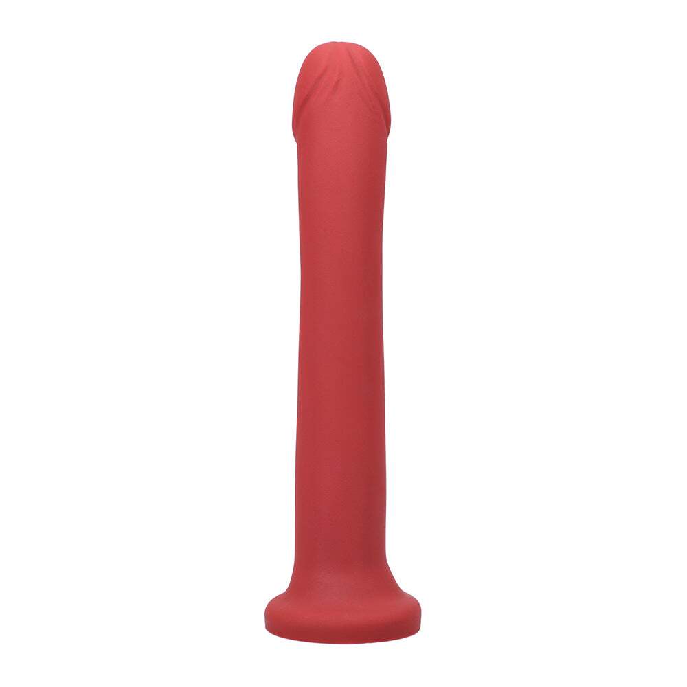 Dildo by Tantus in Red shown for use by Her or Him