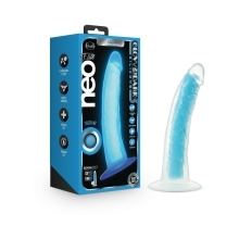 7 inch Dildo by Blush in Blue shown for use by Her or Him