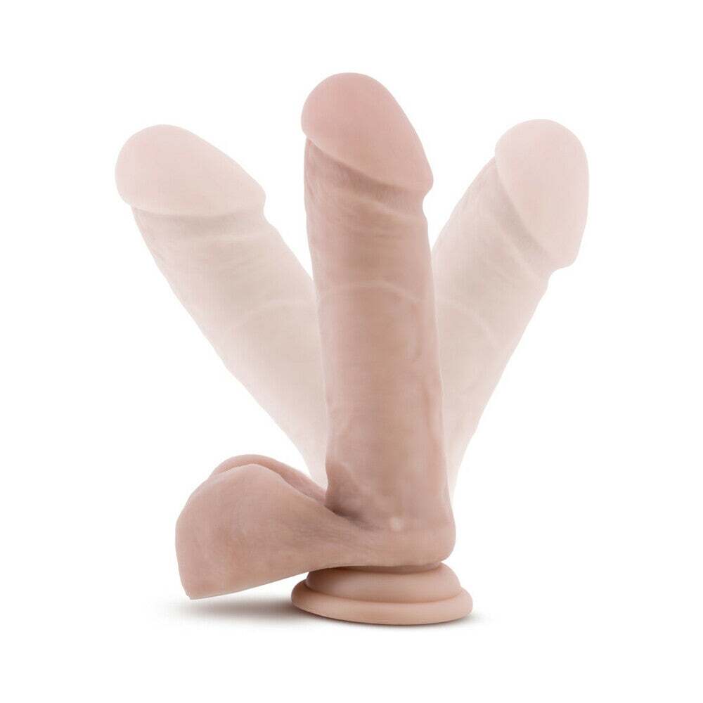 8 inch Dildo by Blush in Vanilla Ivory Beige displayed for pegging Him or Her
