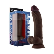 9.5 inch Dildo by Shaft in Dark Brown shown for use by Her or Him