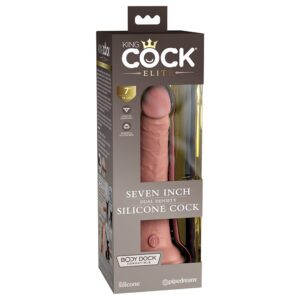 7 inch Dildo Pipedream Vanilla Ivory Beige King Cock Elite Dual Density Silicone Cock Realistic With Suction Cup Beige
