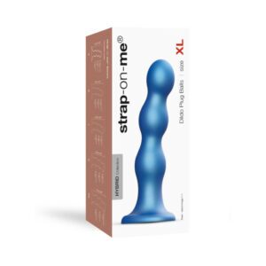 Dildo Lovely Planet Blue Strap On Me Hybrid Collection Silicone Plug Balls Metallic Large