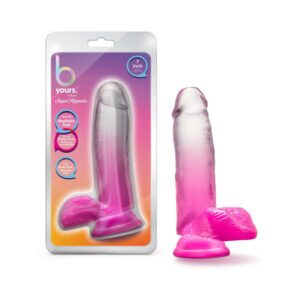 7 inch Dildo Blush Hot Pink Magenta Fuchsia B Yours Sugar Magnolia with Balls Fuchsia