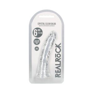 6 inch Dildo Shots Clear RealRock Crystal Slim