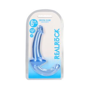 6 inch Dildo Shots Blue RealRock Crystal Strapless Strap On