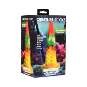 Dildo XR Brands Multi-Color Creature Cocks Luminoctopus Glow in the Dark Tentacle