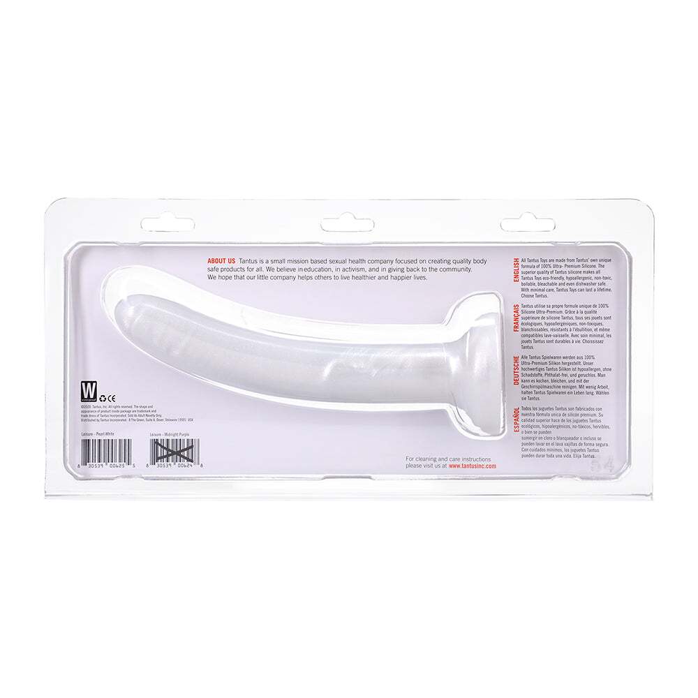 Dildo by Tantus in White displayed for pegging Him or Her