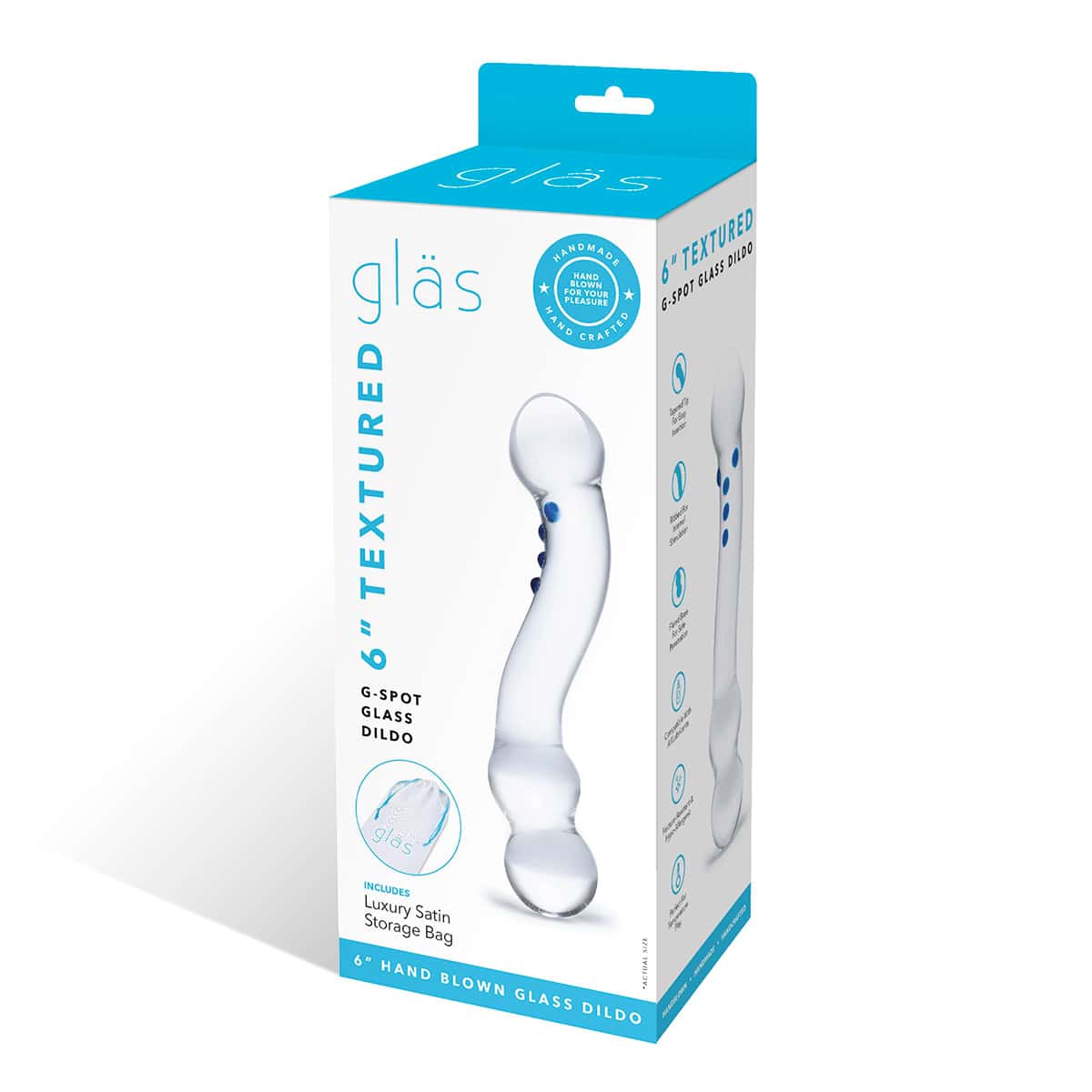 GLAS Textured G Spot Glass Dil 6 quot  dildo made by Glas on sale at herVibrators.com