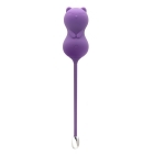 Emojibator vibrator Paula Kitty Cat Kegel Ball shown in hand for scale