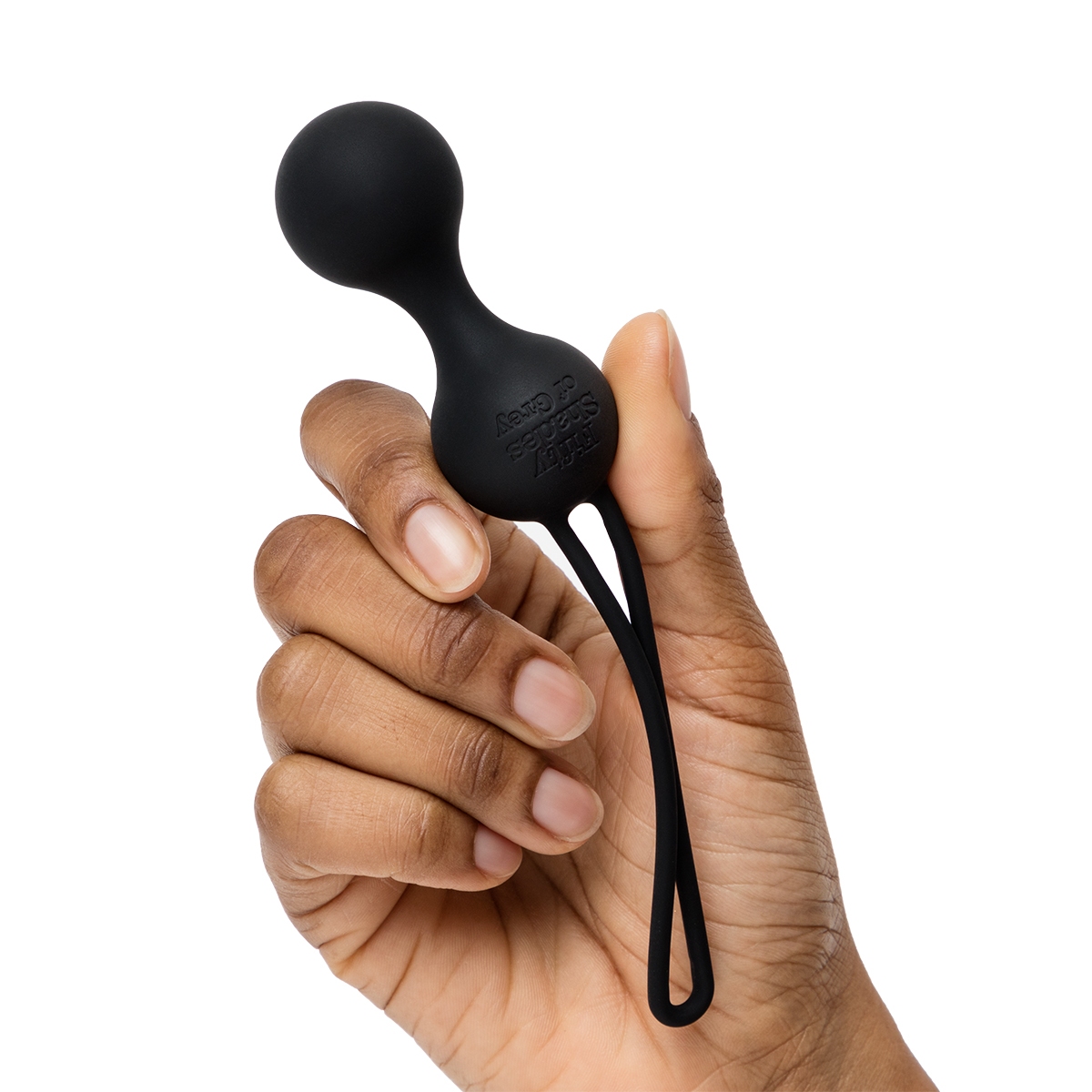 Angled view of the  Fifty Shades of Grey vibrator designed for intimate use