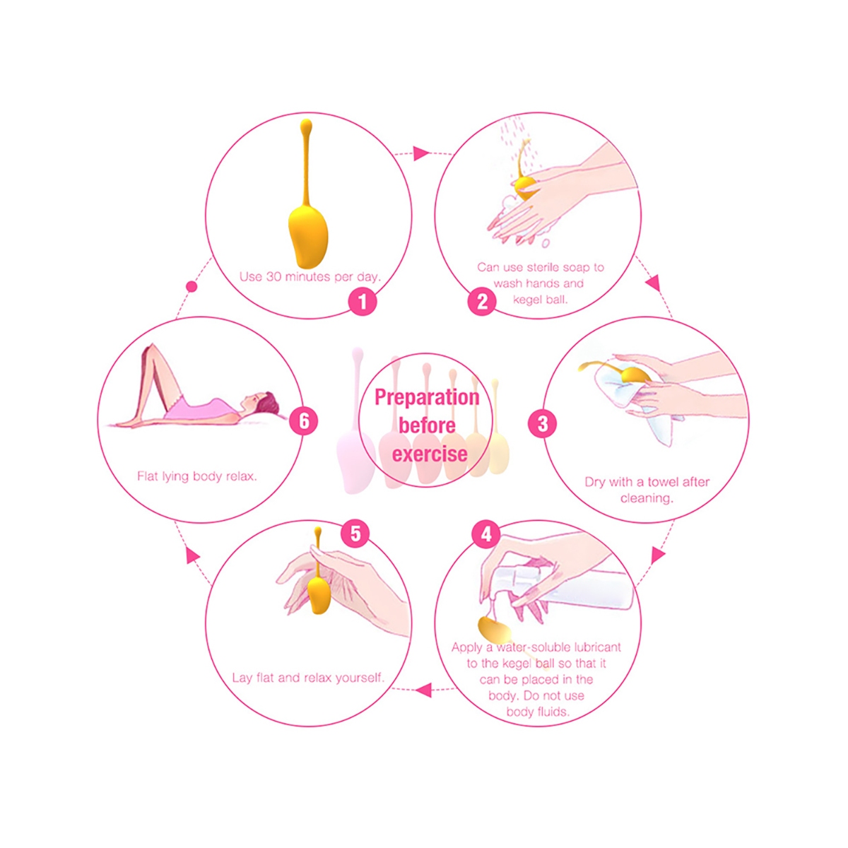 Buy Mango Tropical 6pc Kegel Set kegel exercise device for pelvic floor muscle strengthening.