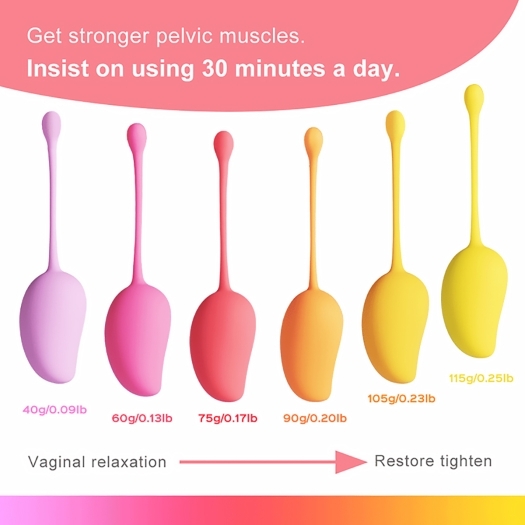 Buy Mango Tropical 6pc Kegel Set kegel exercise device for pelvic floor muscle strengthening.