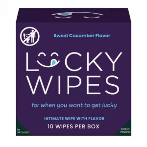 Sweetums Lucky Wipes Cucumber Flavor 10-Pack Intimate Cleanser