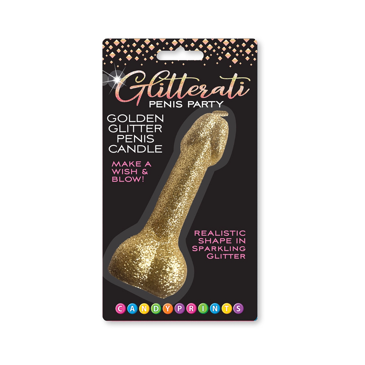 Buy  Gold Giltter Penis Candle book for her.