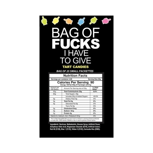 Buy  Bag Of Fucks I Have To Give Bag of 25 book for her.