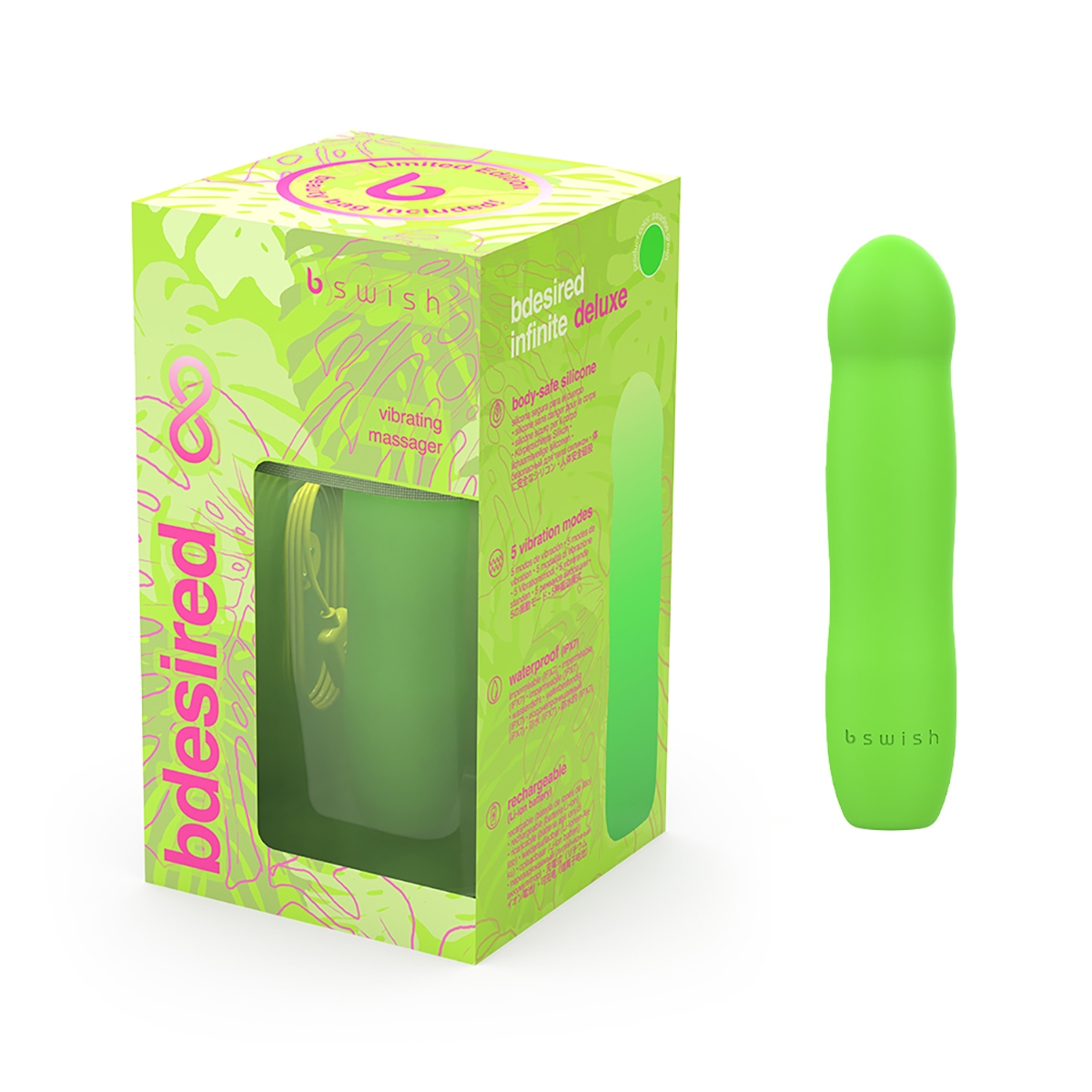 Product image of the Green B Swish vibrator on clean background