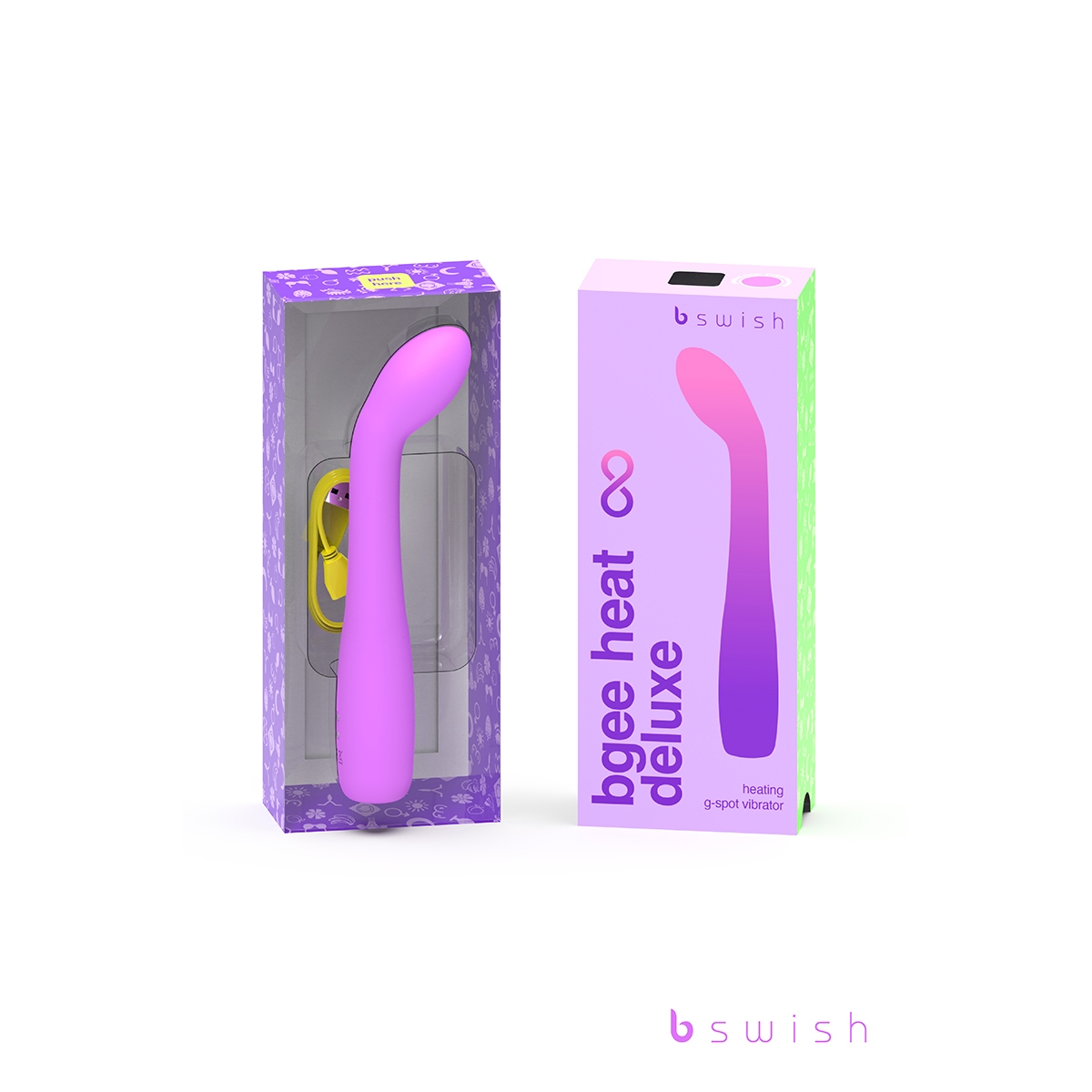Close-up of the Lavender B Swish vibrator for texture detail