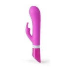 B Swish vibrator Bwild Deluxe Raspberry shown in hand for scale