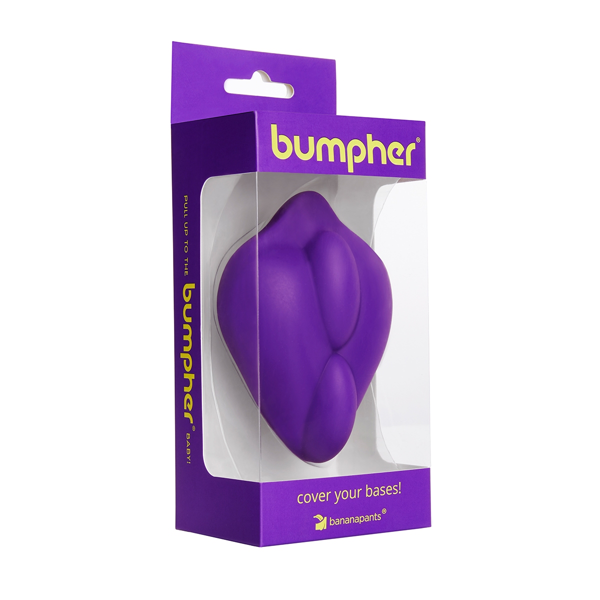 Angled view of the Purple Banana Pants vibrator designed for intimate use