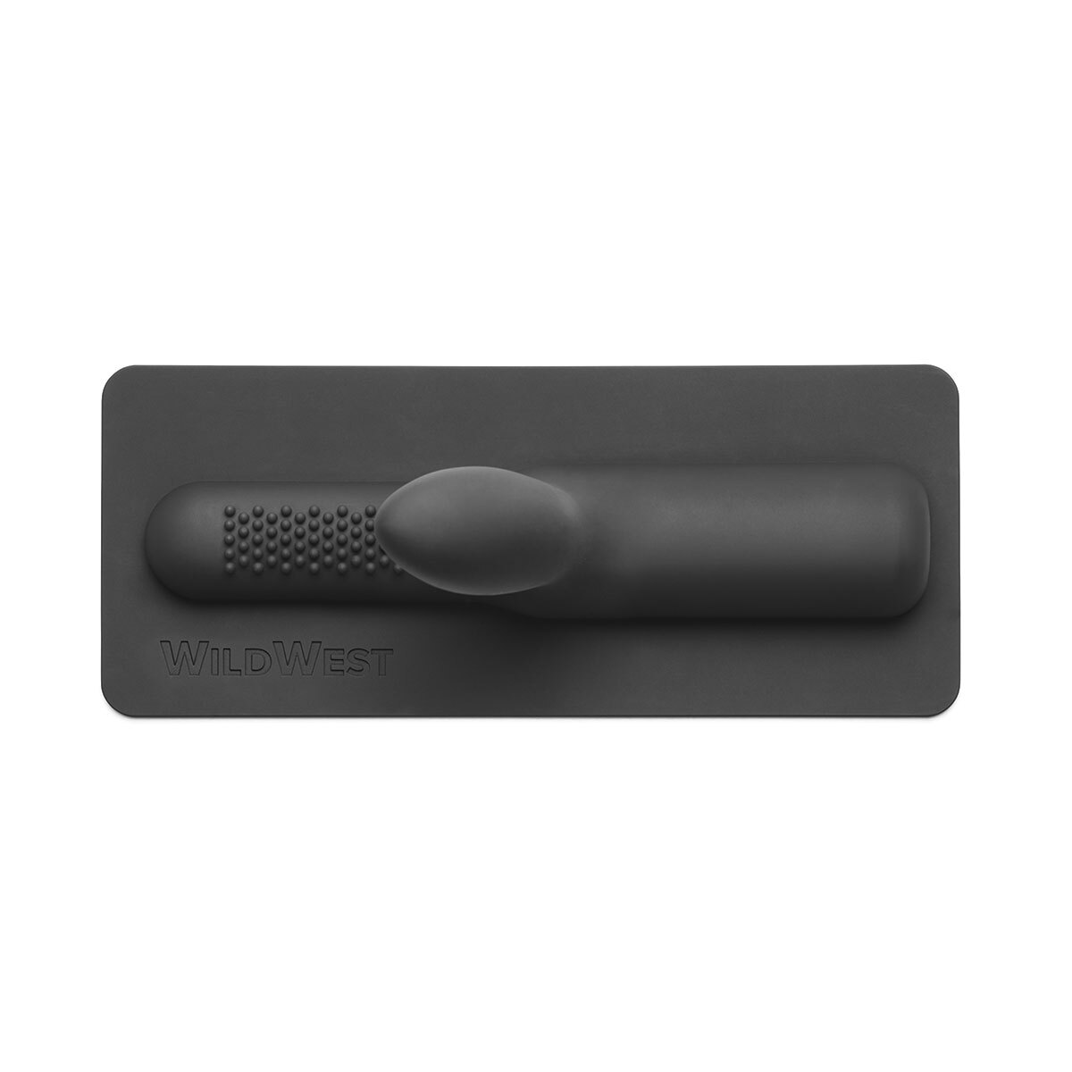 Lifestyle shot featuring the  Cowgirl vibrator beside the bed