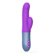 Purple Femme Funn vibrator Essenza shown in hand for scale