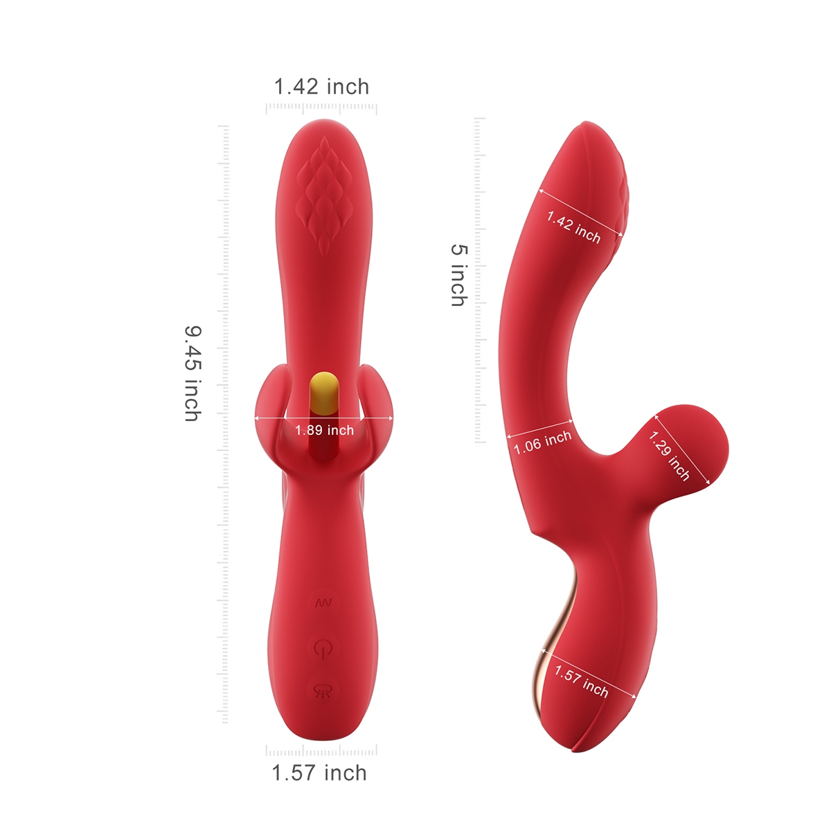 Close-up of the Red Honey Play Box vibrator for texture detail