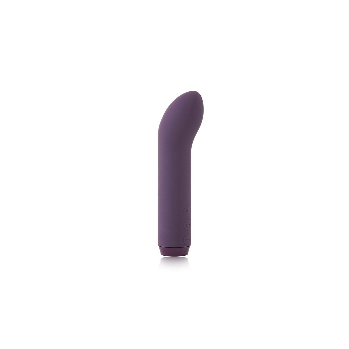 Purple Je Joue vibrator G-Spot shown in hand for scale
