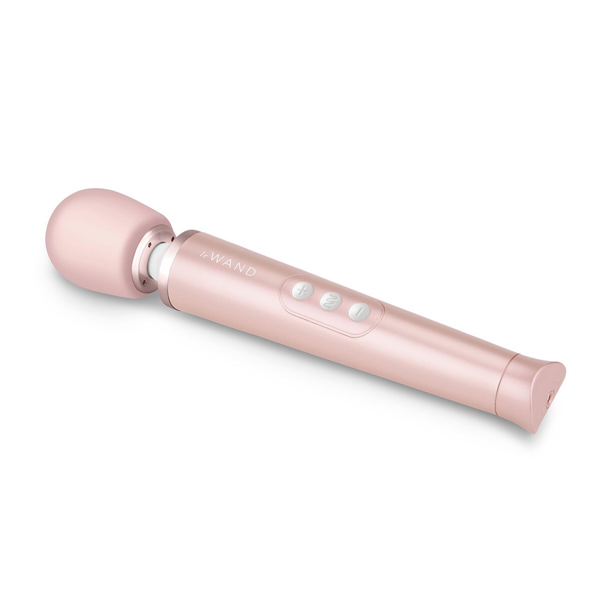 Close-up of the Rose Gold Le Wand vibrator for texture detail