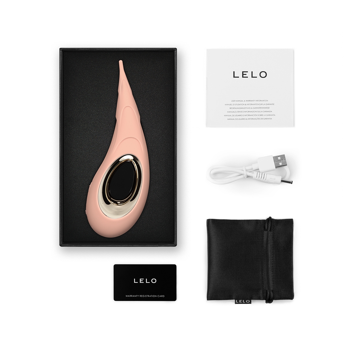Close-up of the Peach LELO vibrator for texture detail