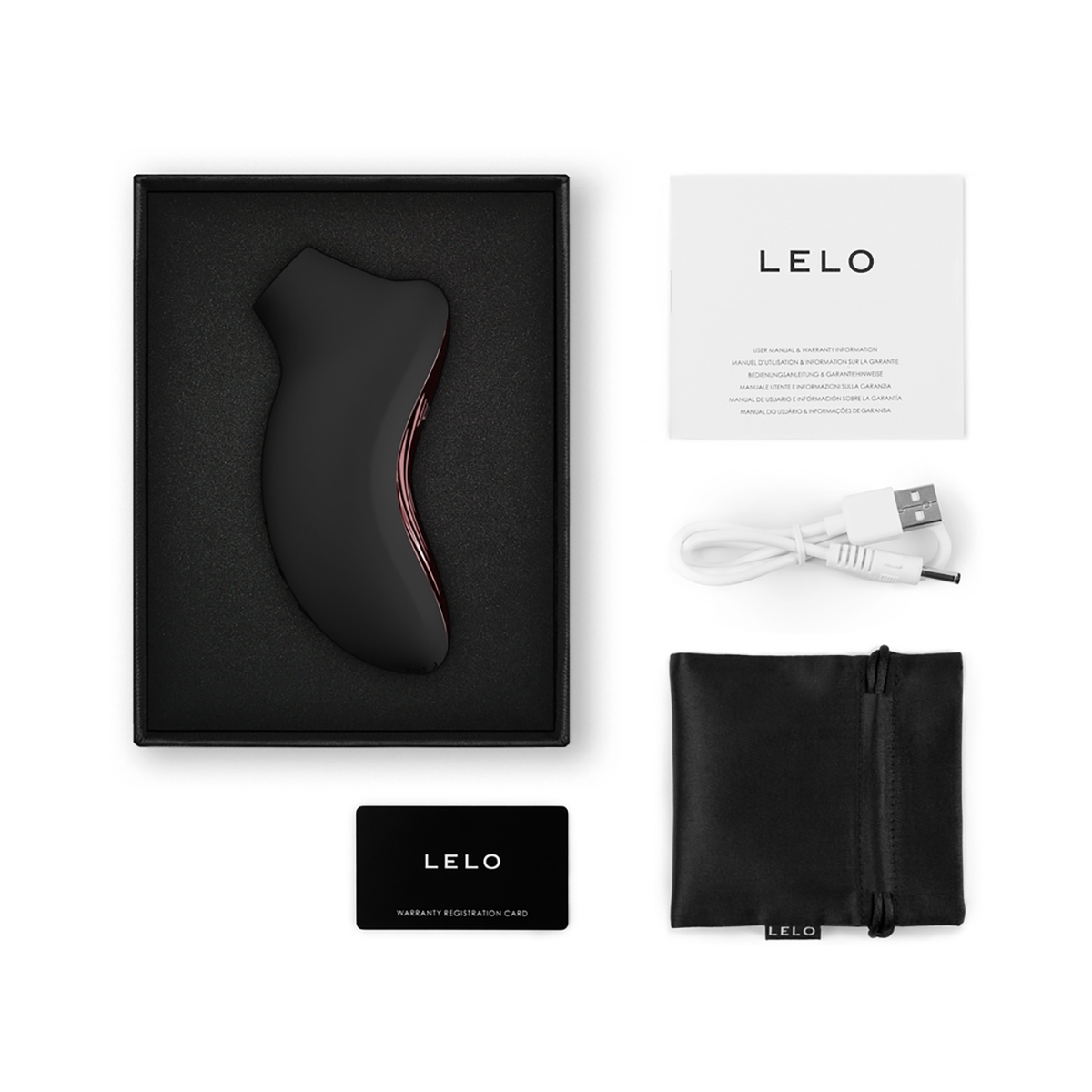 Close-up of the Black LELO vibrator for texture detail