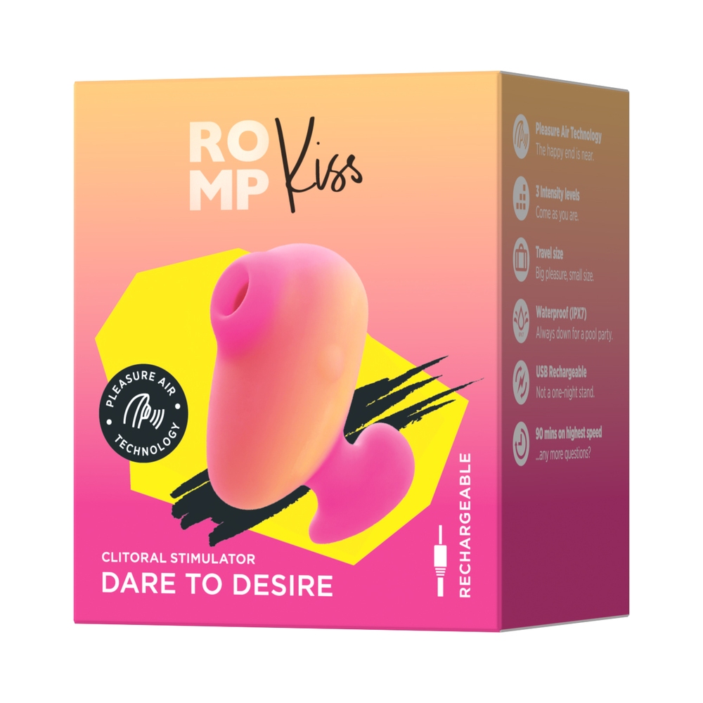 Product image of the Pink Coral ROMP vibrator on clean background