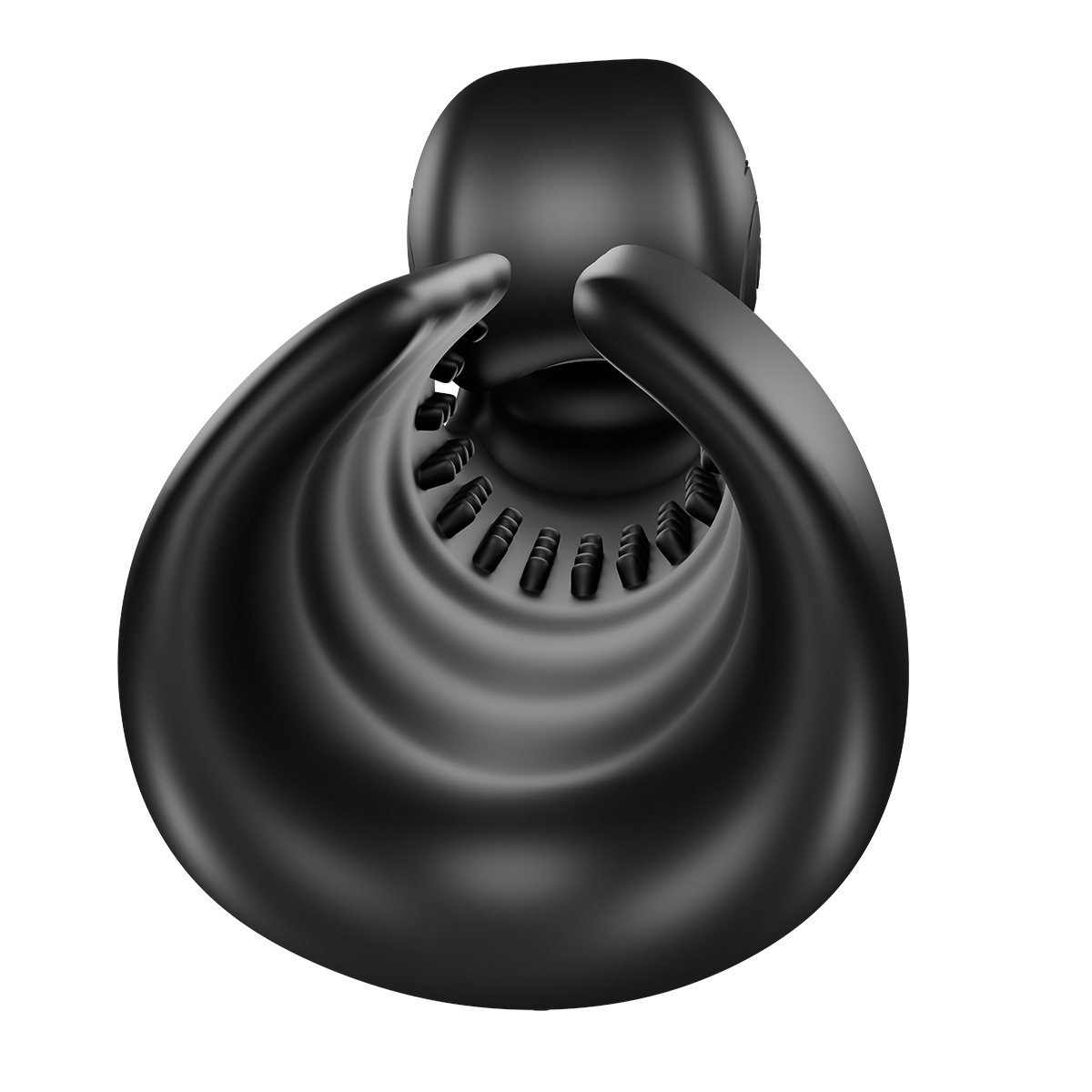 Close-up of the Black Snail Vibe vibrator for texture detail