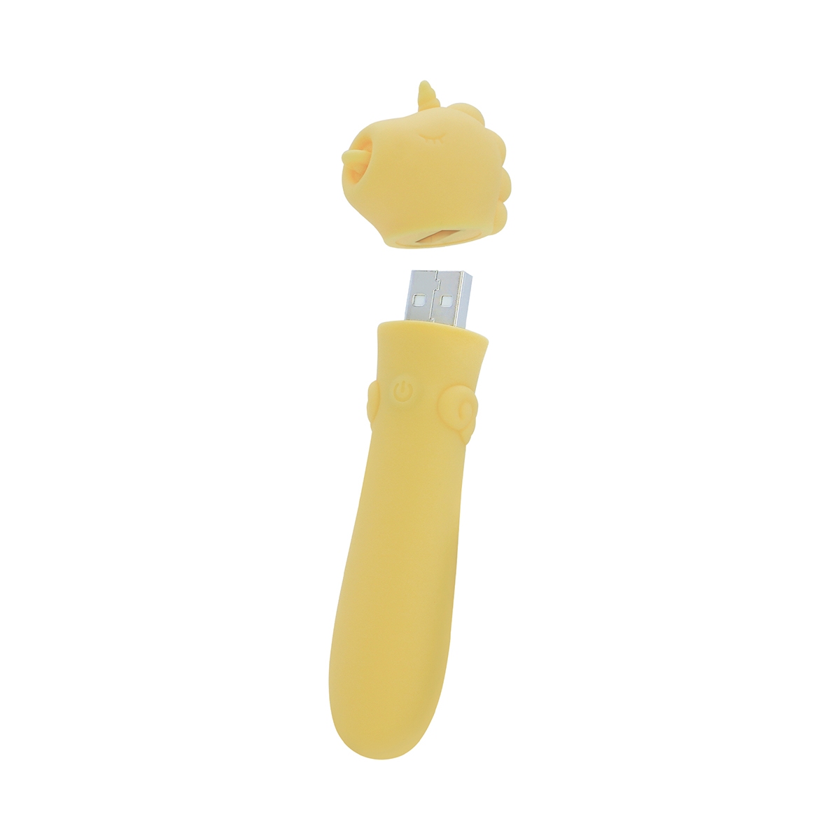 Product image of the Yellow Creative Conceptions vibrator on clean background