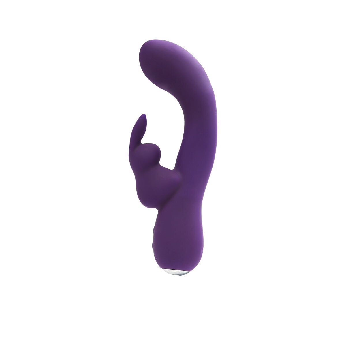 Purple VeDO vibrator Kinky Bunny Plus Rabbit shown in hand for scale