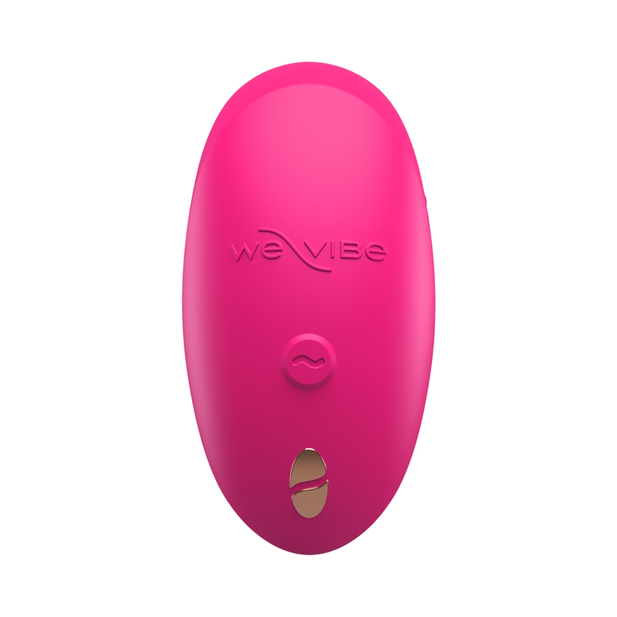 Pink We-Vibe vibrator positioned upright for display