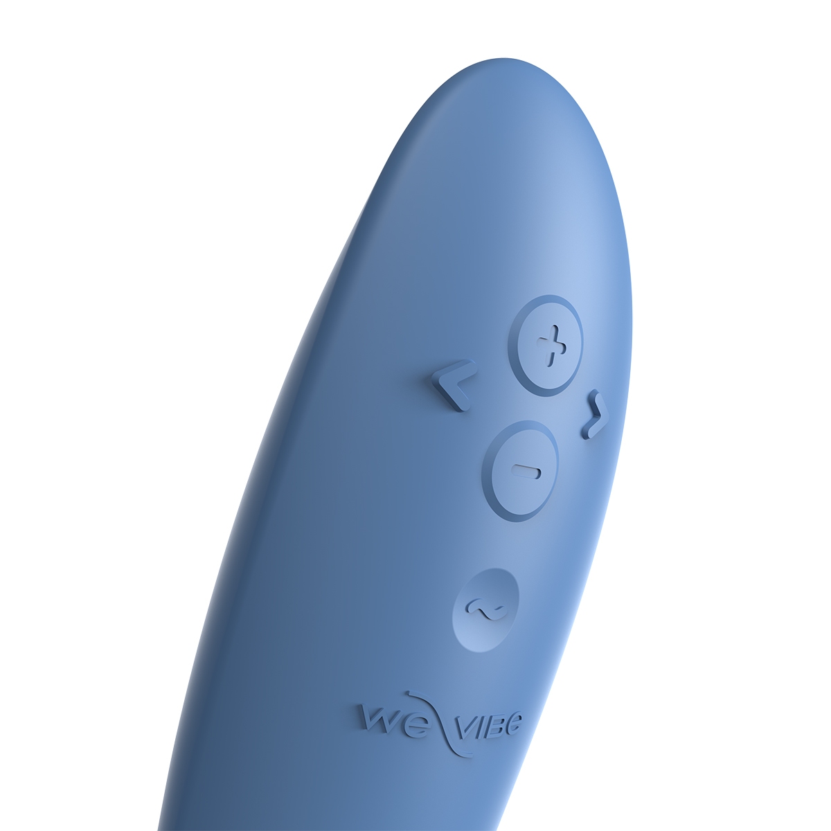 Fully assembled Blue We-Vibe vibrator with smooth exterior