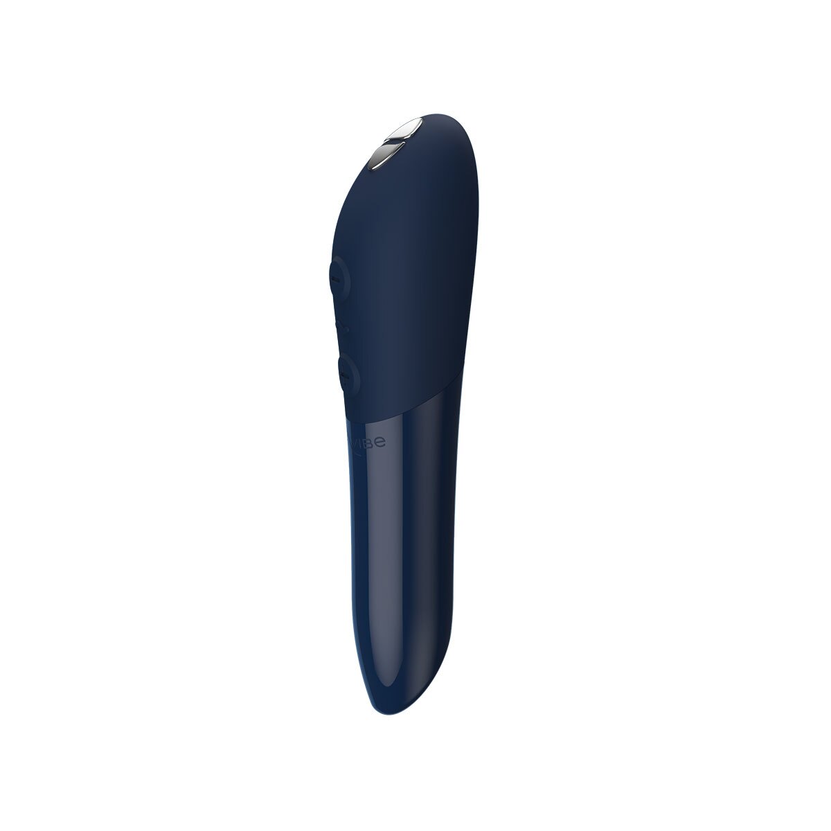 Midnight Blue We-Vibe vibrator Tango X shown in hand for scale