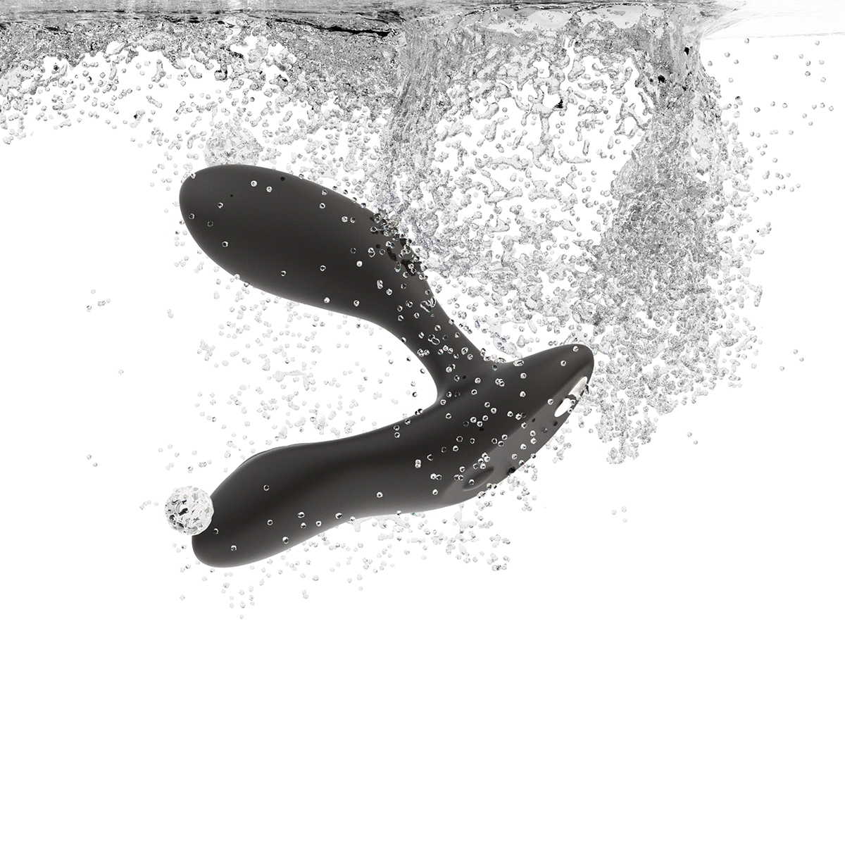 Lifestyle shot featuring the Black We-Vibe vibrator beside the bed