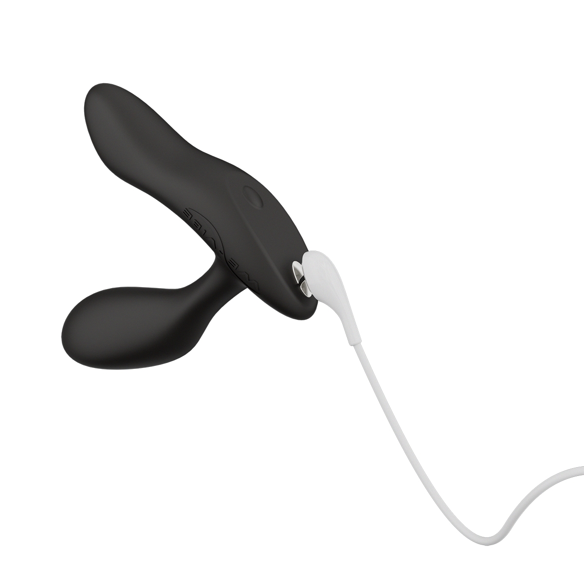 The Black We-Vibe vibrator resting on soft fabric surface